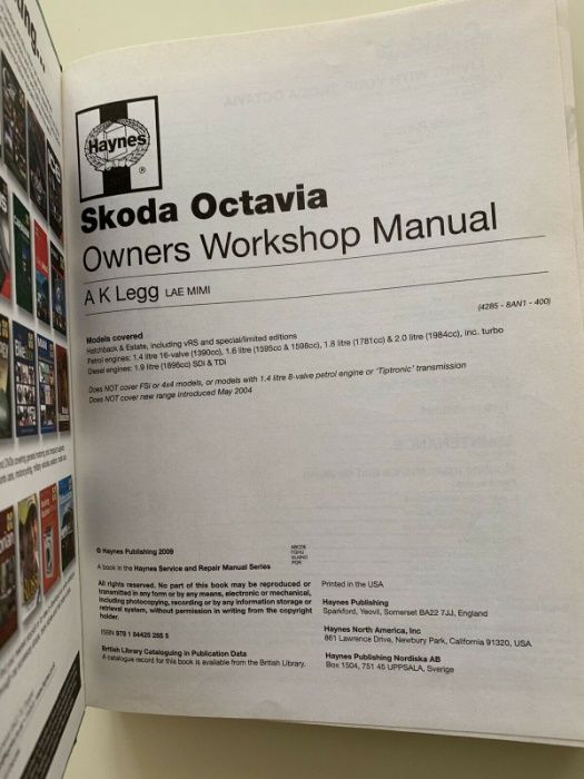 Manual Haynes Skoda Octavia ani 1996-2004 Fabia 2000-06