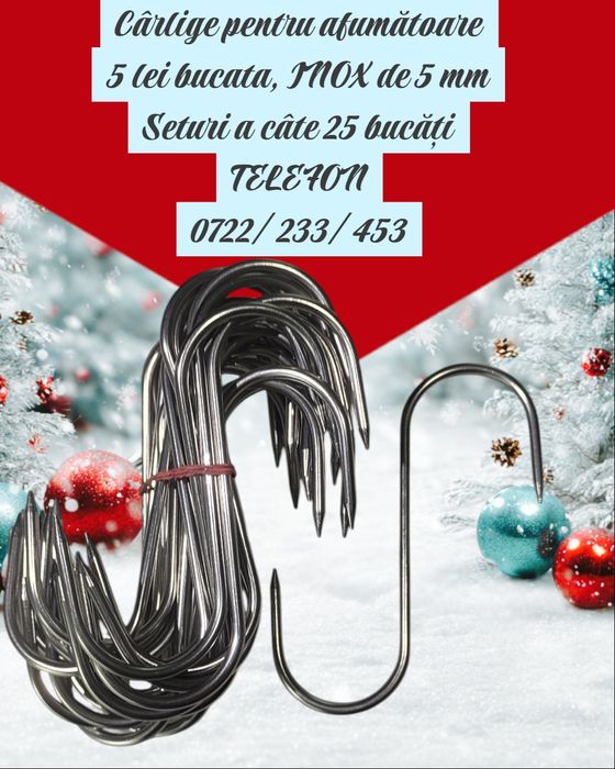 25 carlige inox 5 mm