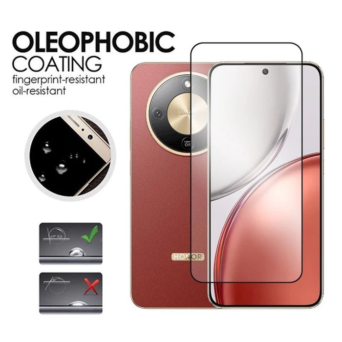 Honor Magic 8 Lite / 5D ЦЯЛО ЛЕПИЛО Стъклен протектор за цял екран