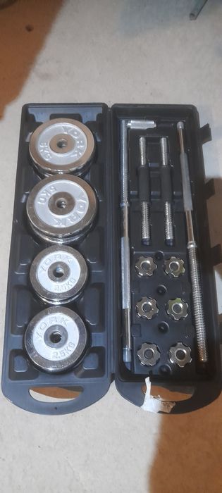 Набор гантели и штанга общий вес 50 кг