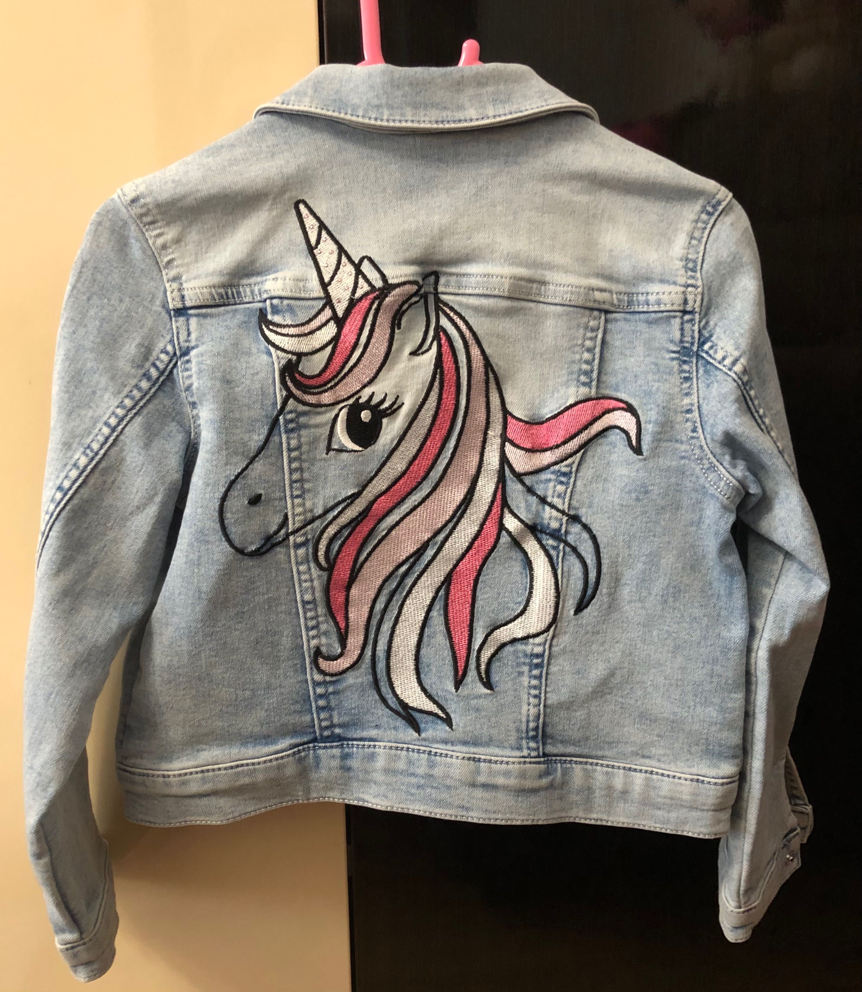 Geaca blugi H&M unicorn 5-6 ani