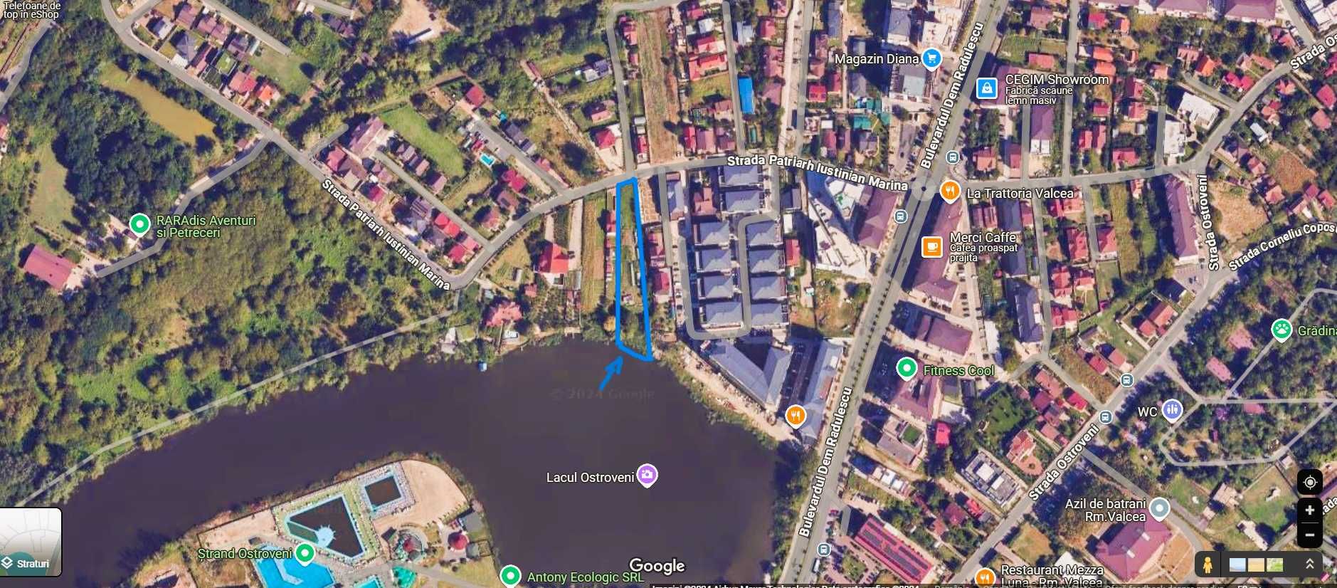 Vand teren 2549 mp cu deschidere la lac, in  Ramnicu Valcea- Ostroveni