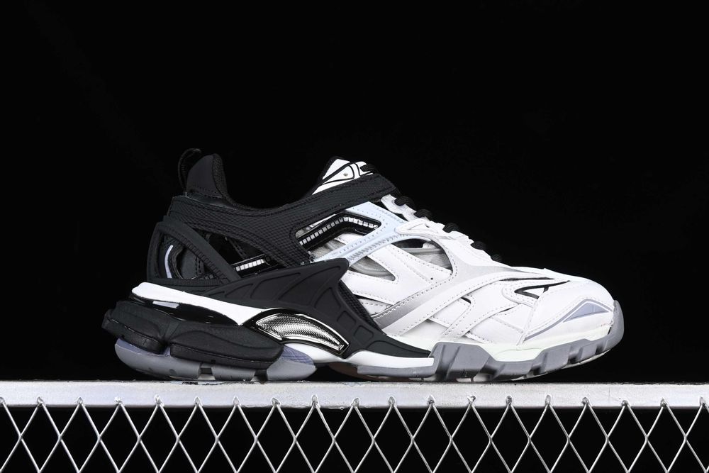 Adidasi Balenciaga Track 2 negru-alb, marimi 35-45, Unisex