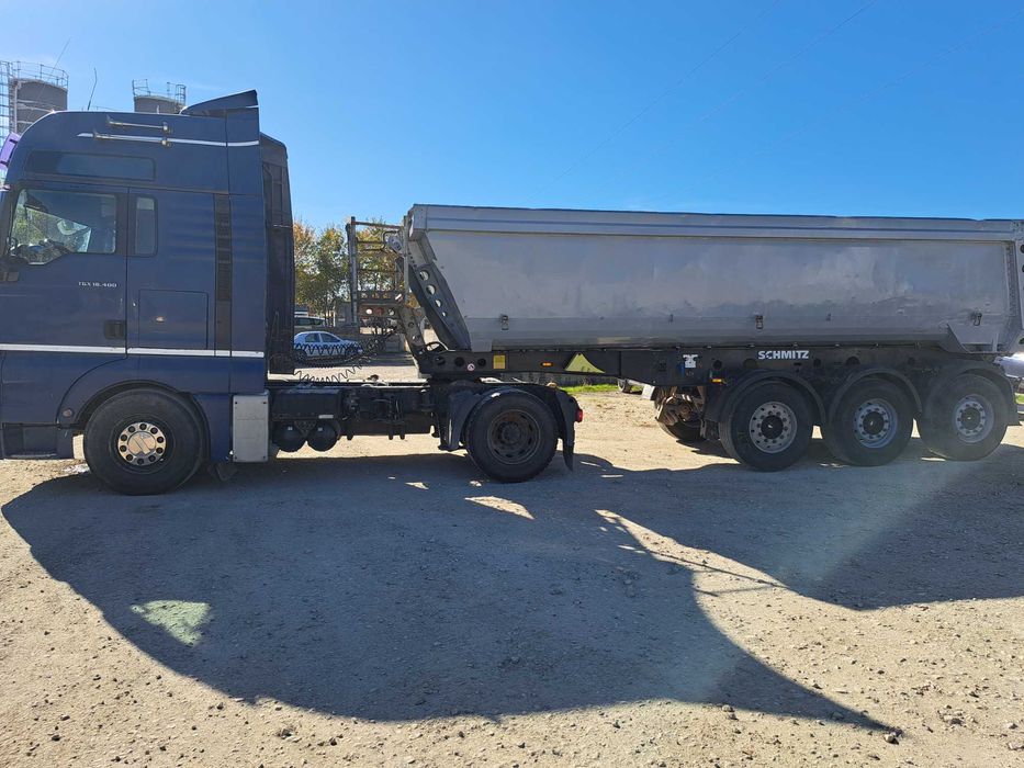 Man Tgx si bena piatra Schmitz