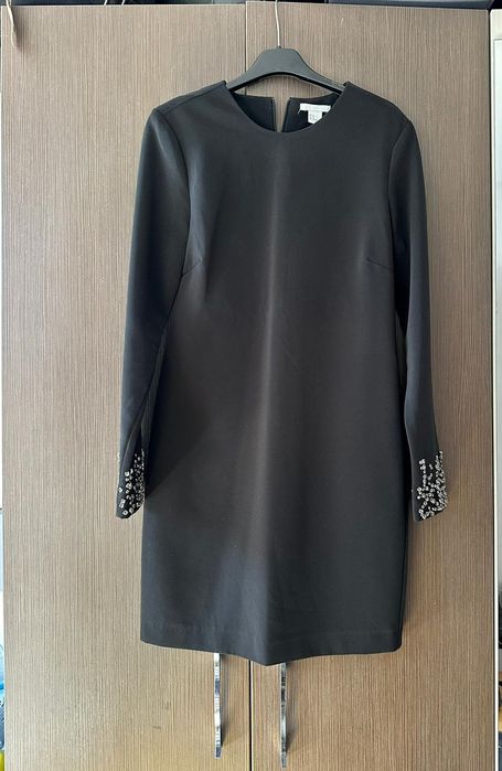 Rochie neagra cu broderie 36/S H&M