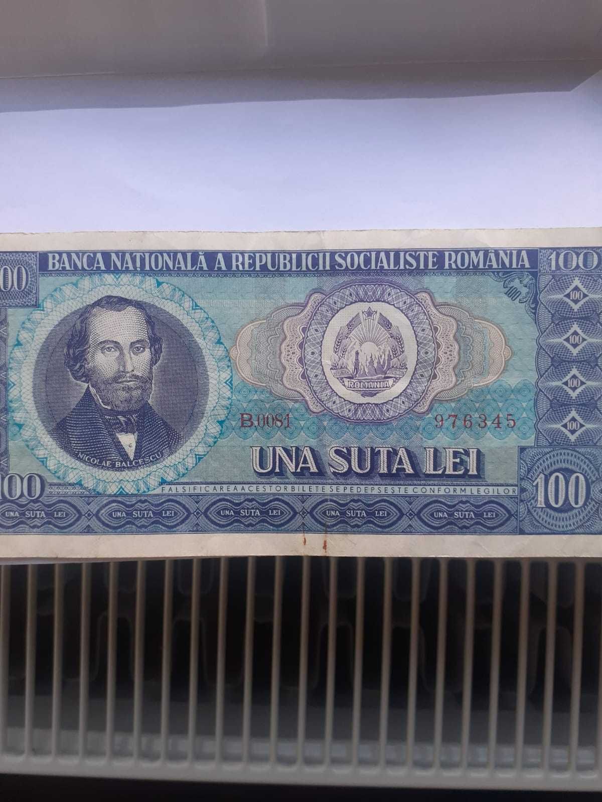 De vânzare 5 Bacnote de 100 de lei, stare bună, Seriile B,D,E,G,H.