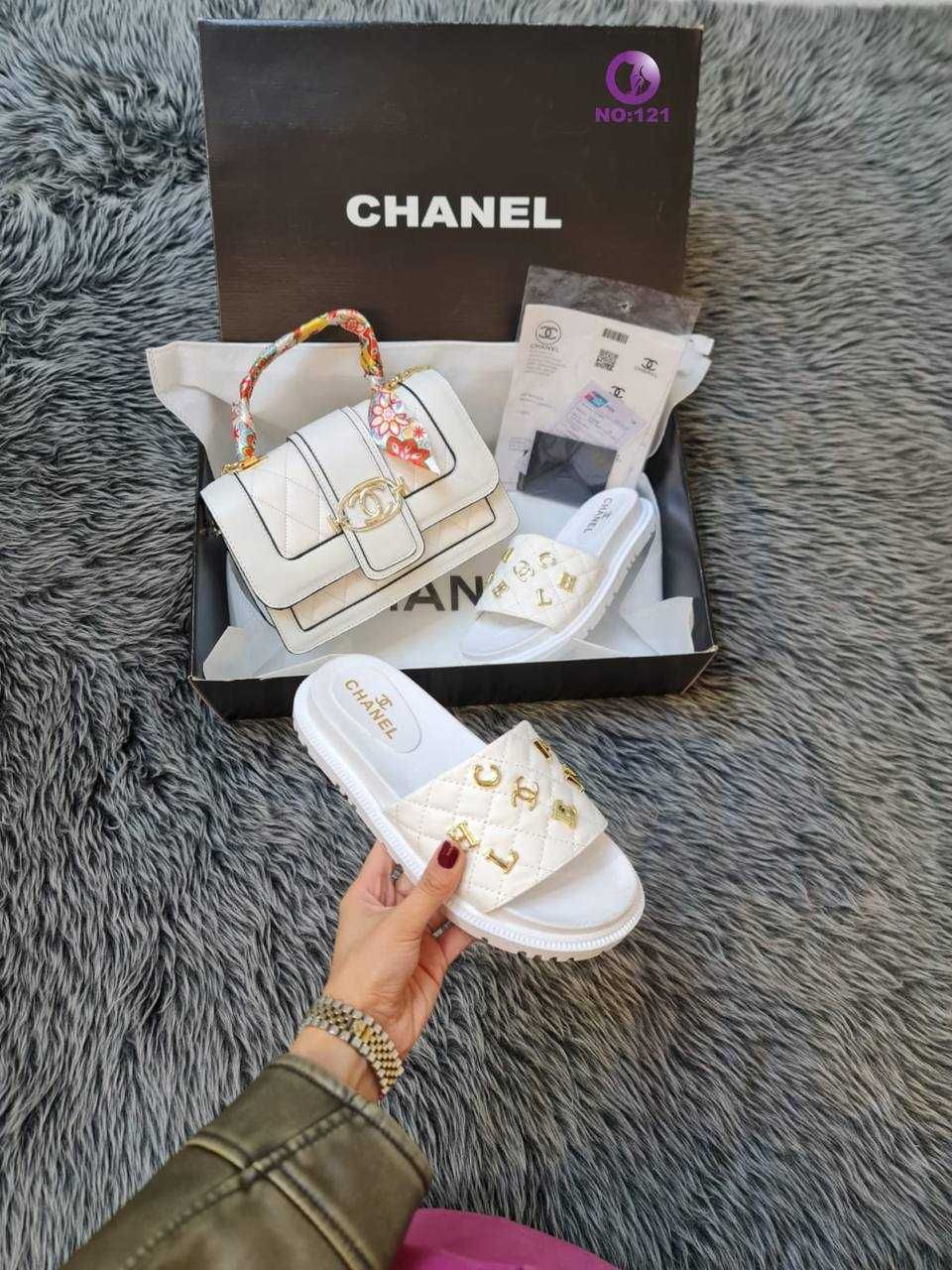 Chanel seturi papuci+geanta