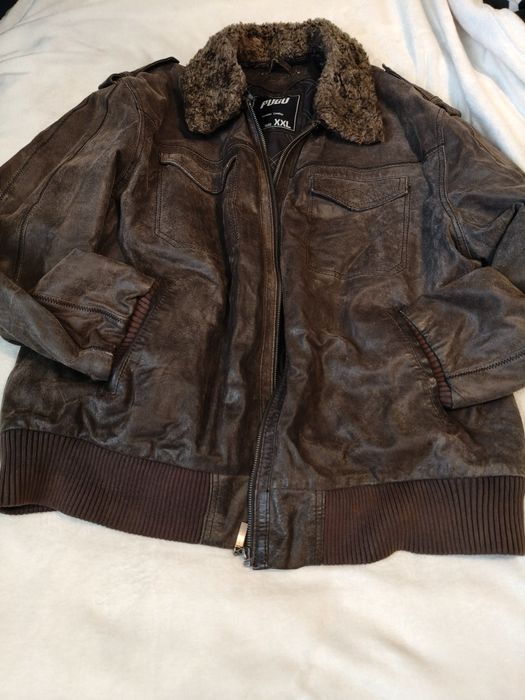 Geaca piele naturala model vintage