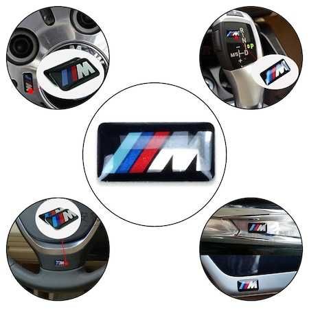 Set 4 Stickere Logo Embleme Adezive //M BMW Pentru Jante 16mm x 7 mm