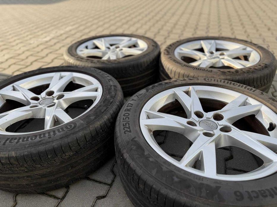 Set roti jante AUDI + anvelope Continental Premium 225/50 R17 de vara