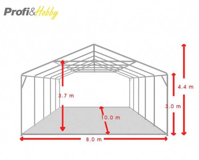 ШАТРА 8х12м клас PROFESSIONAL - висока и здрава