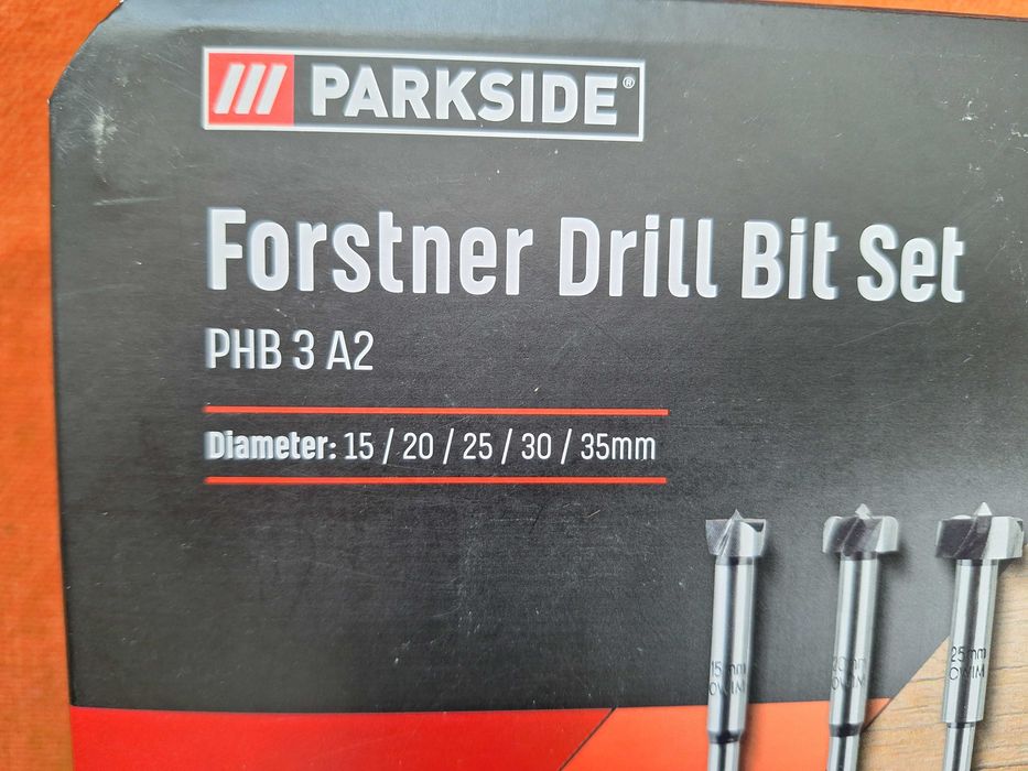 Set de 5 freze burghie Forstner, pentru lemn, 15-35 mm, tija cilind