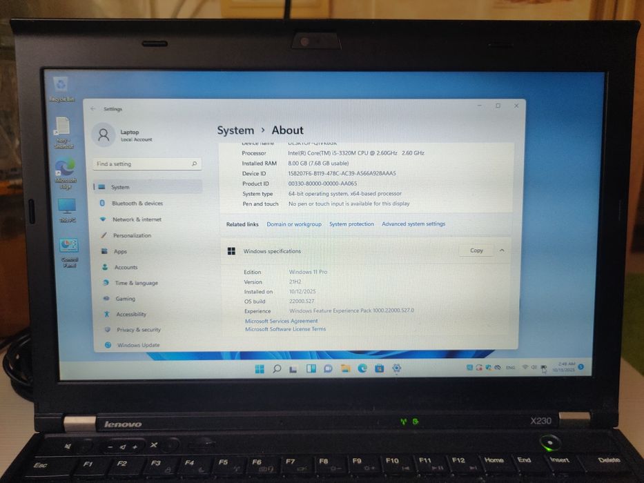 Laptop Compact Lenovo IBM, Ecran 12.5 inchi, Windows 11!