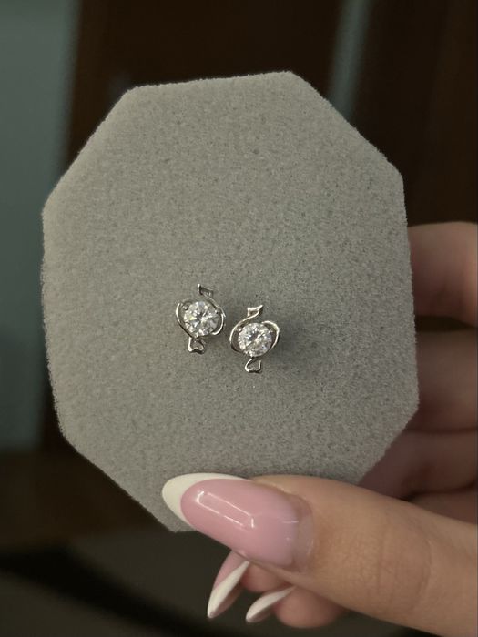 Сребърни обециии