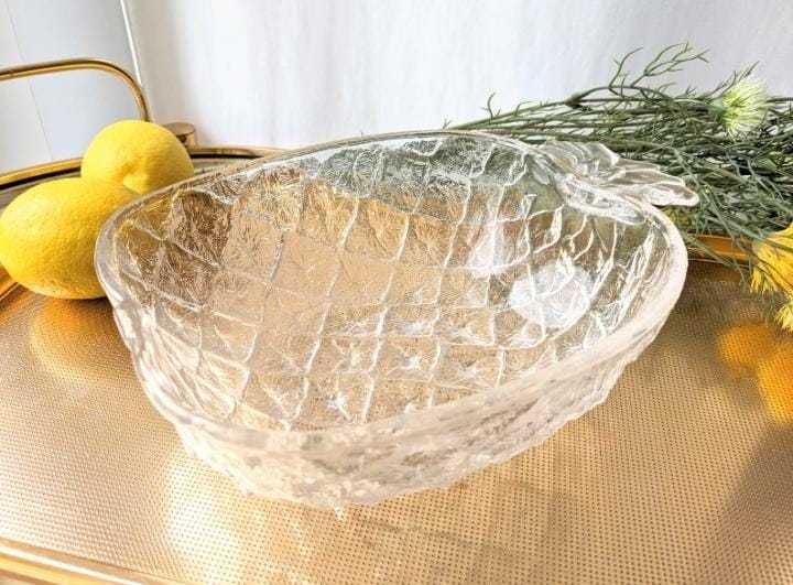 Mid Century 70`Italian Glass Pineapple Dessert/Salad Bowl - Vintage W.