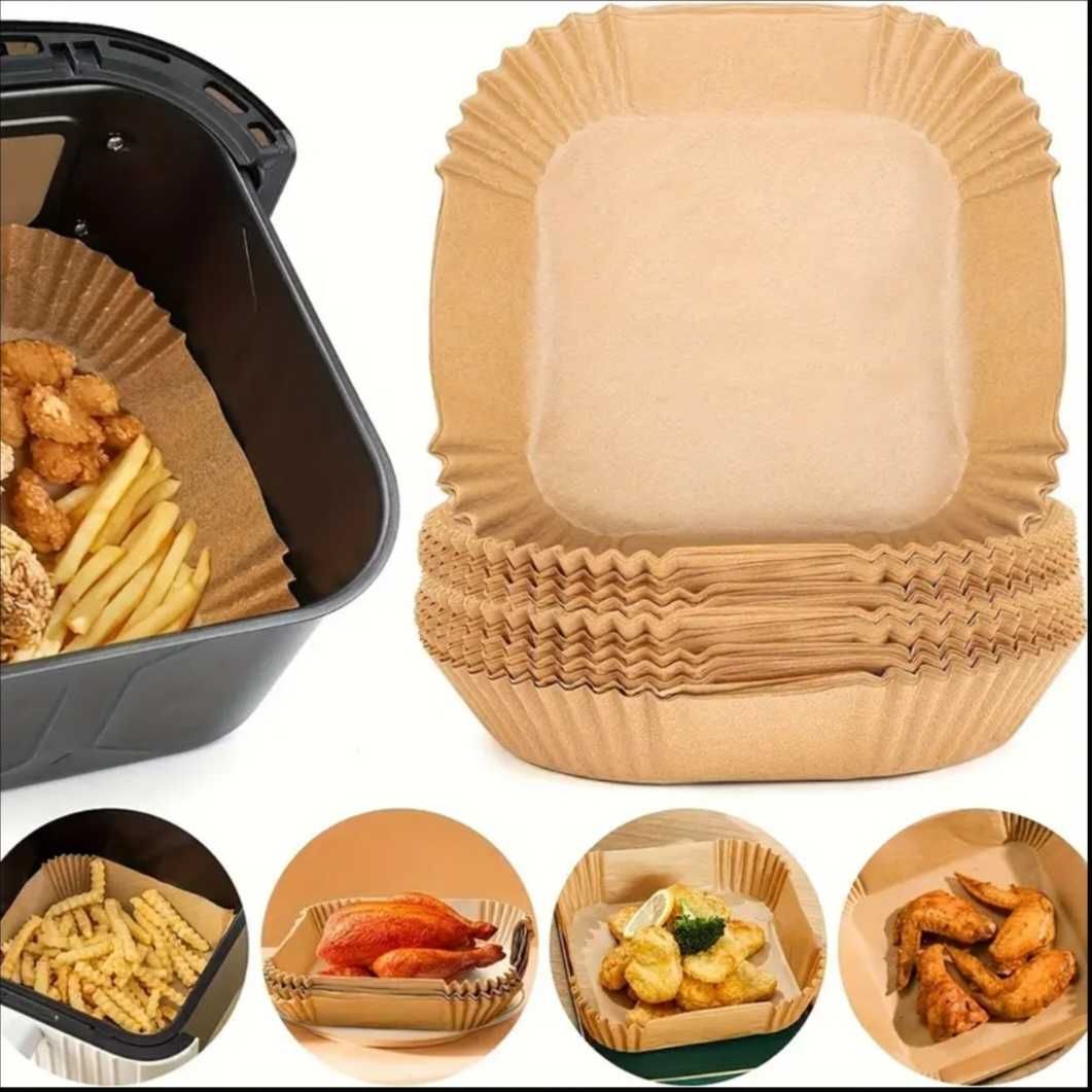 Set hârtie de copt pt. friteuza cu aer cald Air Fryer, 50 bucăți 23 cm