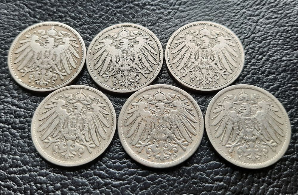 Стара монета/и 10 пфенига 1900,1901,1906,1907 и 1908 г. Германия