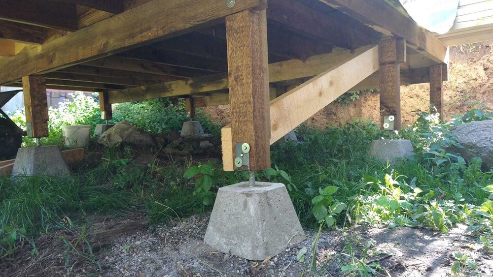 Bloc fundatie din beton cu papuc reazem otel zincat