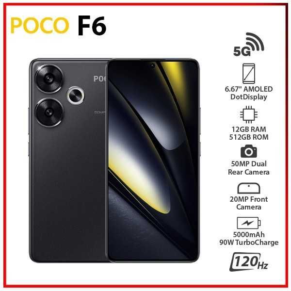 POCO F6 5G Global Version NFC 12GB/512GB SD8S Gen 3 120Hz 90W 5000mAh