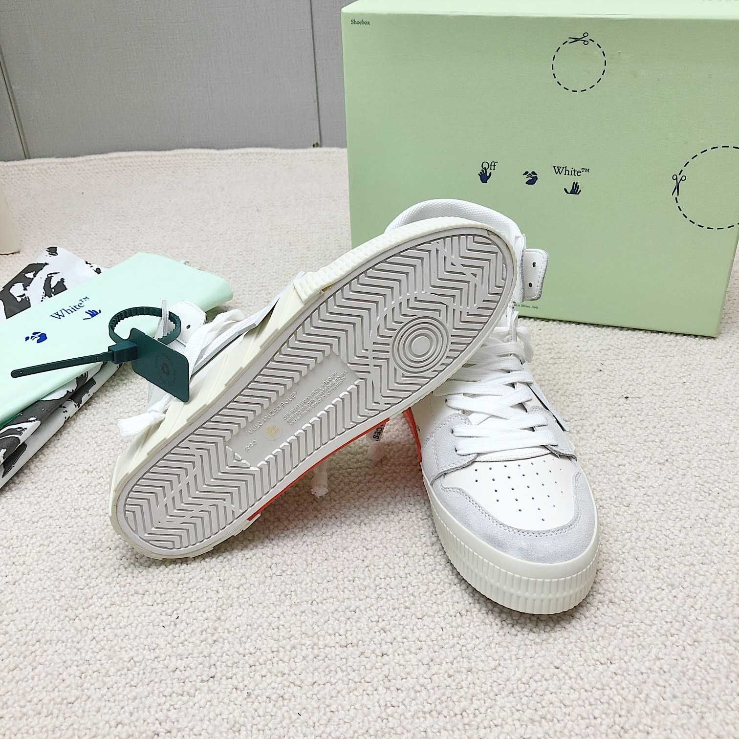 Adidasi OFF WHITE - High White Sneakers Premium din Piele Full Box NOI