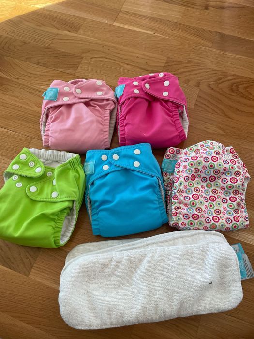 Set de 5 scutece textile Charlie banana plus 5 linere fleece
