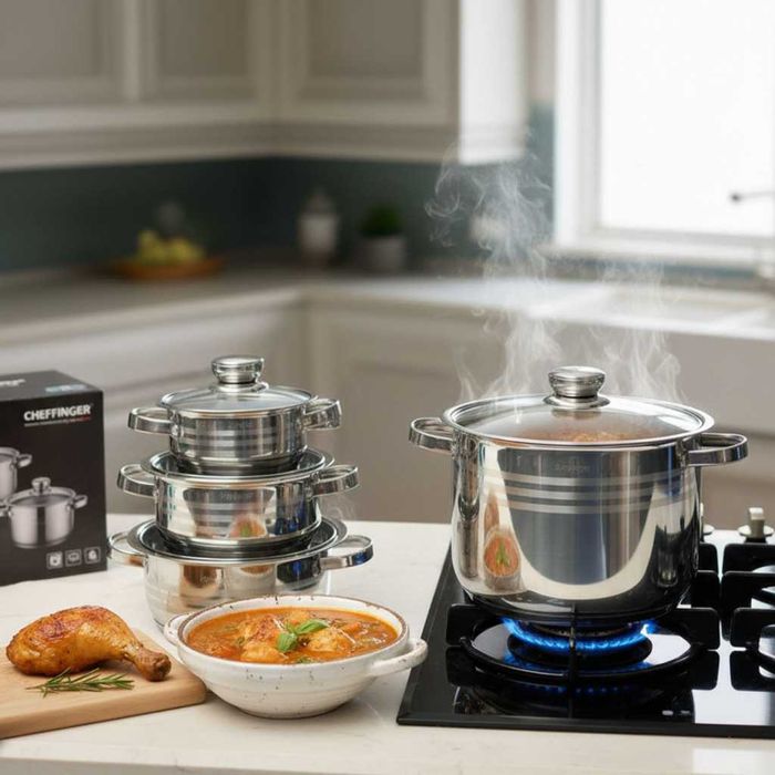 Комплект тенджери Cheffinger 10 части – Винаги вкусна храна.