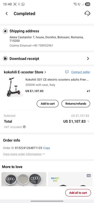 Trotineta electrica Kokohili S01 CE 2000w Dual Motor