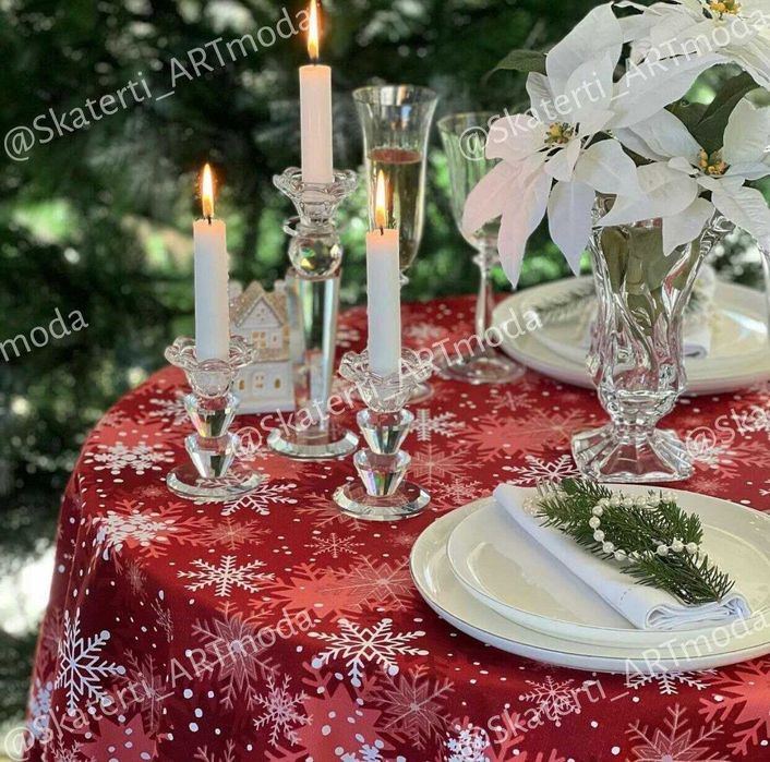 Новогодние скатерти из Турецкой ткани  Дак