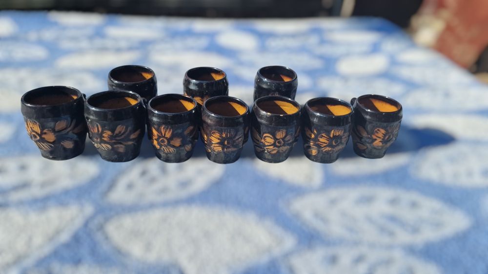 Set pahare de țuică lut/ceramica