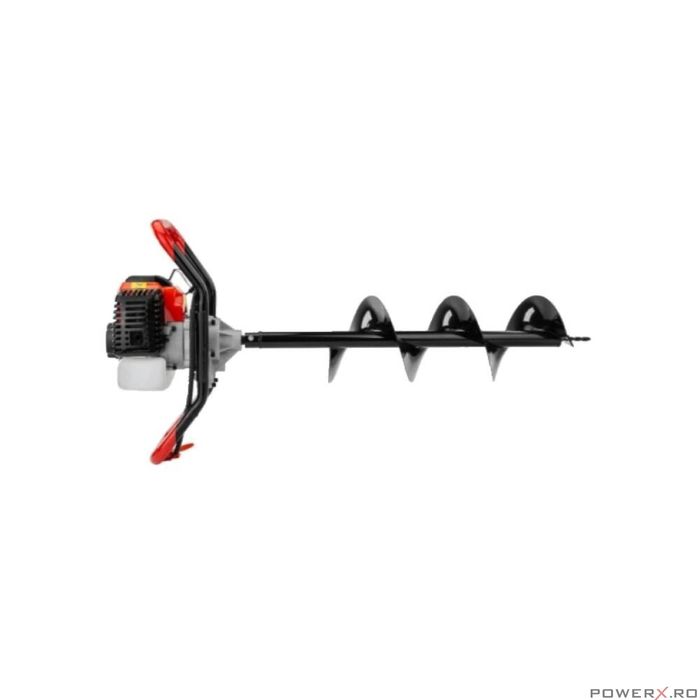 Motoburghiu de pamant pe benzina cu 3 burghie, motor in 2 timpi, 6 CP,
