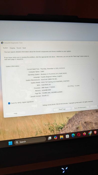 Laptop gaming: ASUS TUF A15 FA507NVR