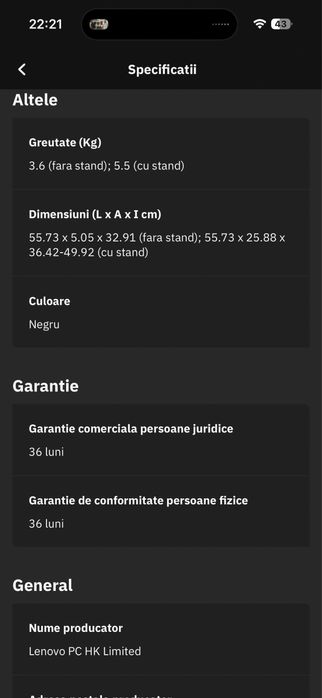 Vând Monitor gaming Lenovo Legion RF25f-30