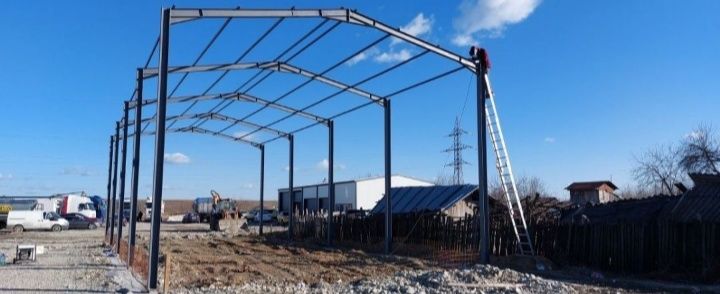 Vand hală metalică 10 m lățime 20 m lungime cu 4 m înălțime din profil