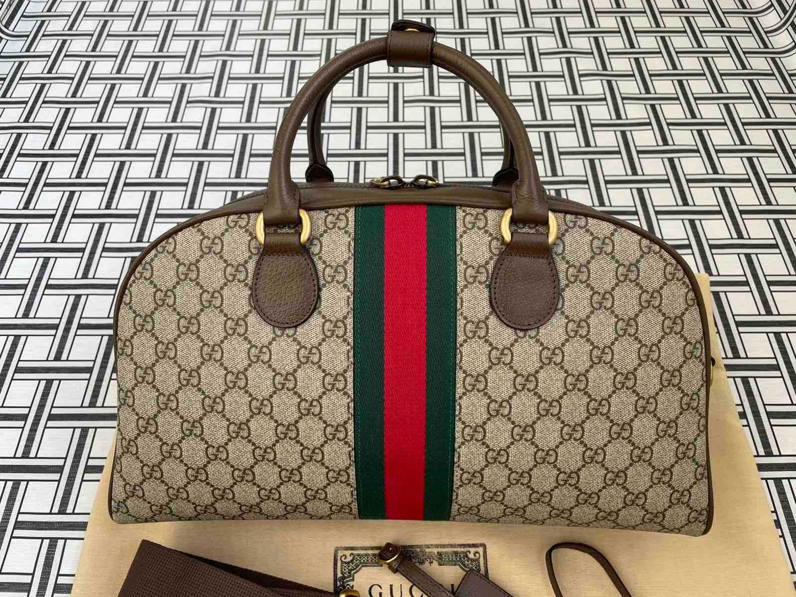GUCCI Оригиналнa Чанта Ophidia Гучи Supreme Canvas Bowling Savoy Bag