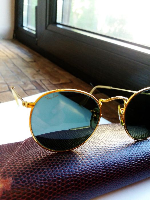 Ochelari Ray Ban placati cu aur originali foarte rar unic in romania