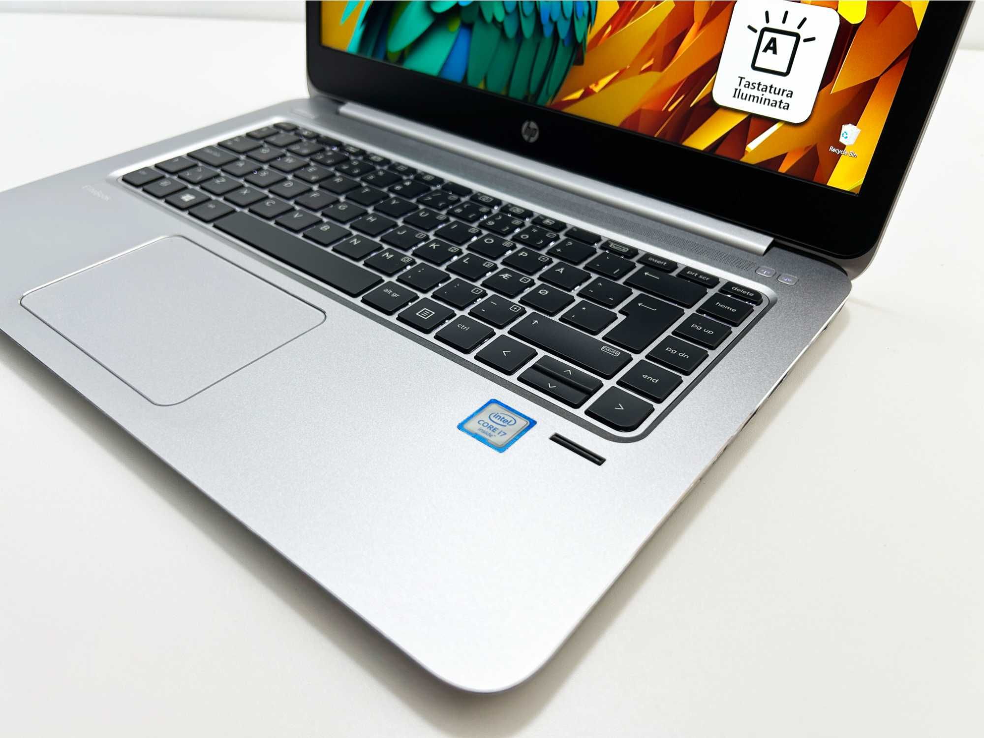 Laptop HP EliteBook i7-7th 16GB RAM 2K SSD ultraportabil metalic