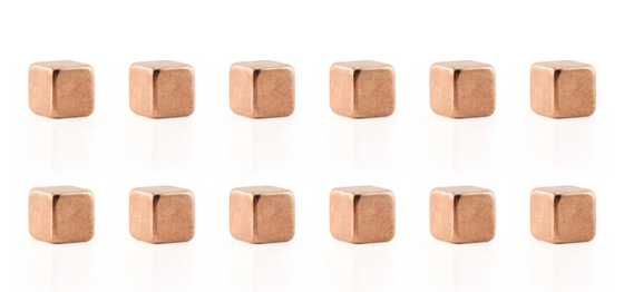 Set 12 magneti Cube mighties - Magnet de frigider - Metal - Cupru