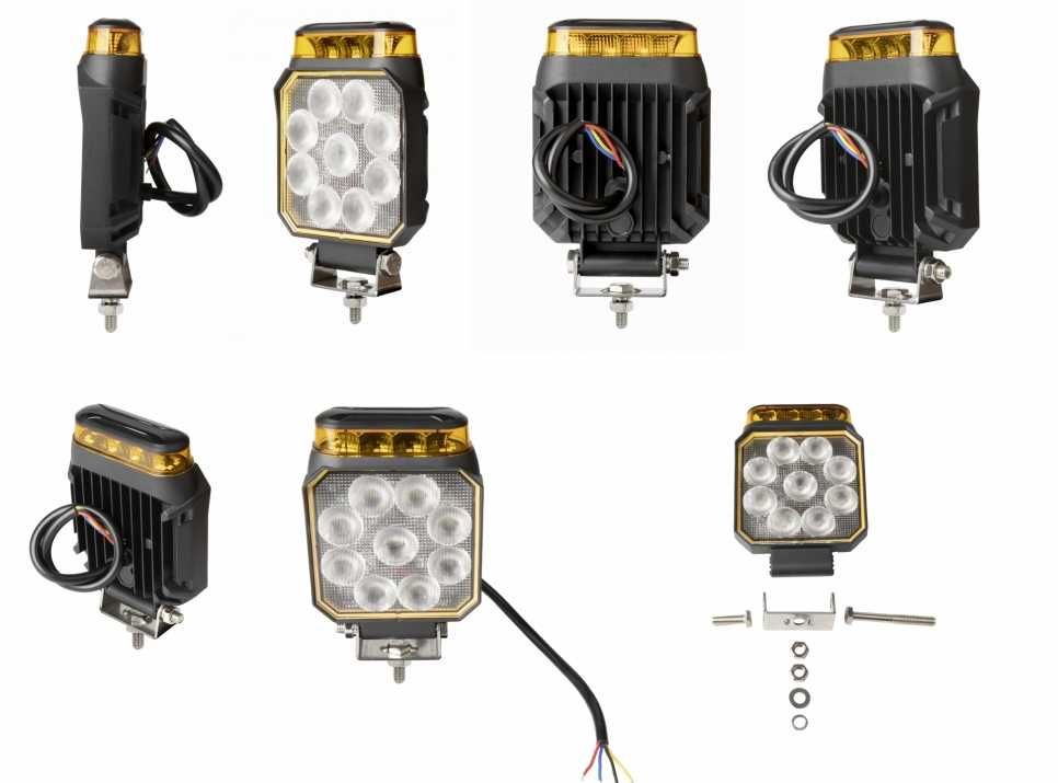 90W LED Халоген Диоден Фар с Аварийна Светлина Блиц Маяк Боен Фар