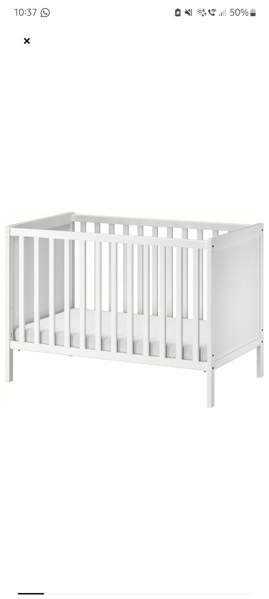 Pat bebe Sundvok Ikea + saltea bebe 60x 120 cm Aerosleep