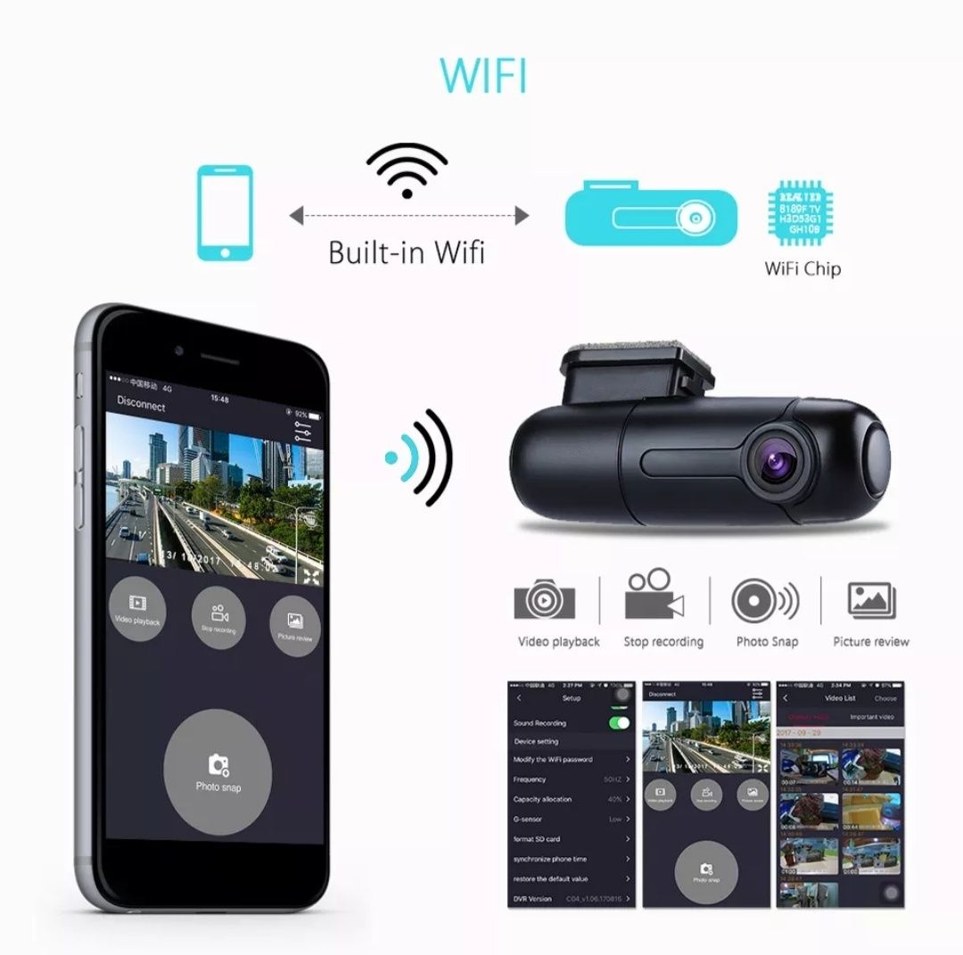 Camera auto DVR Full HD 1080P B1W