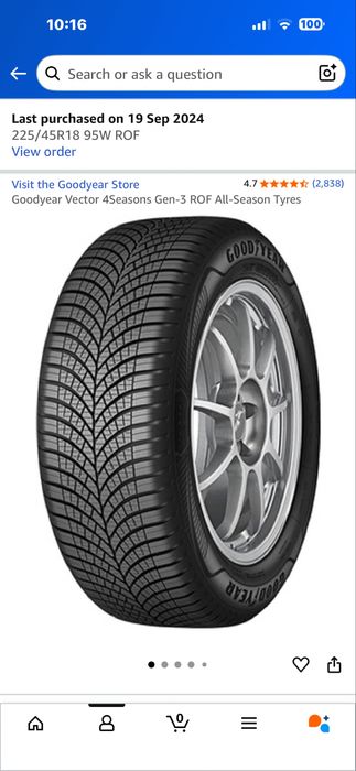 Vând 4anvelope noi goodyear vector4seasons gen3 2024
