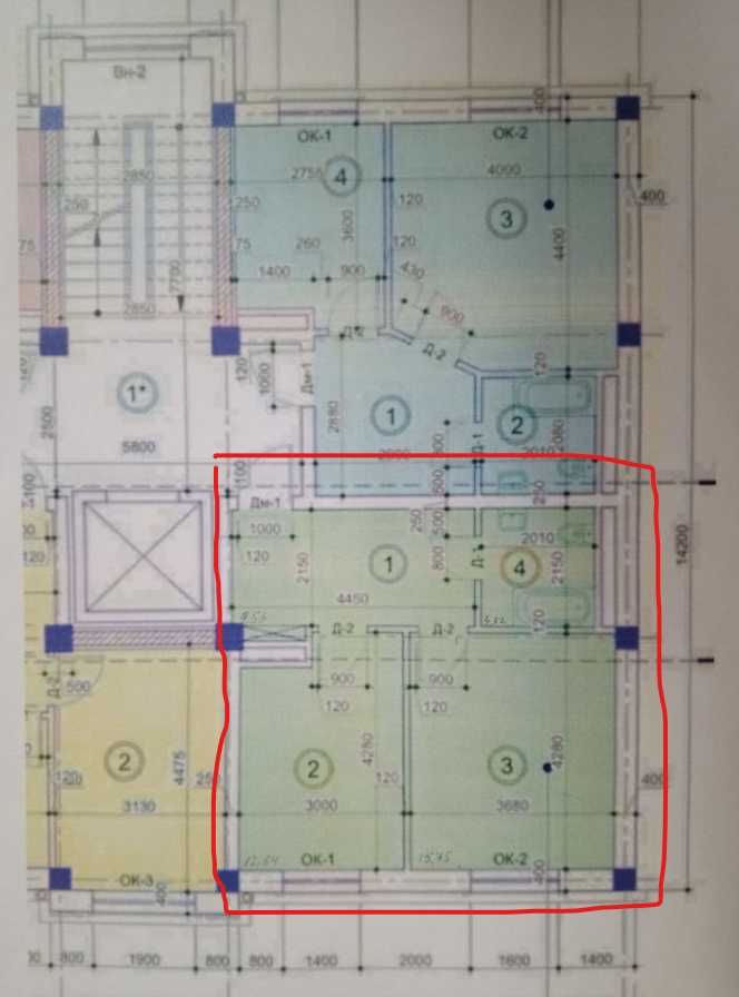 Qo'yliq massiv 5 Kvartira 43 m2 Karobka, naxtga sotiladi