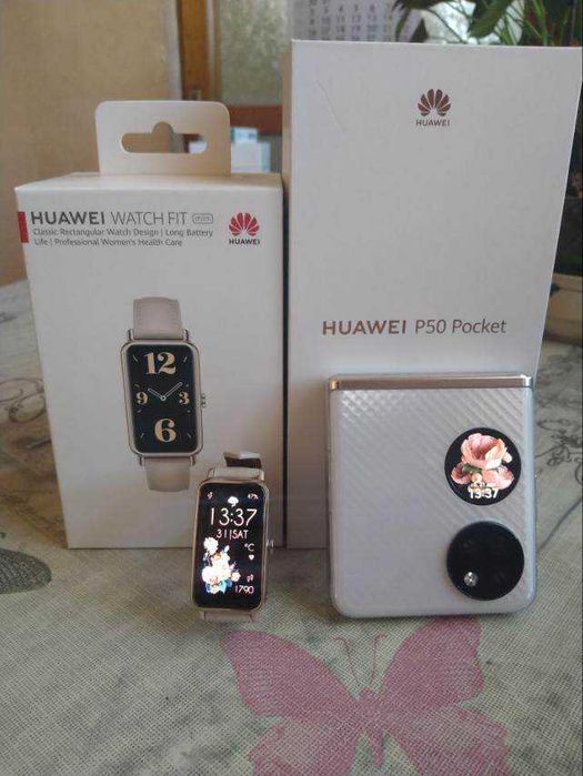 Huawei P50 Pocket, 256 GB+часовник Huawei Watch Fit Mini с Гаранция