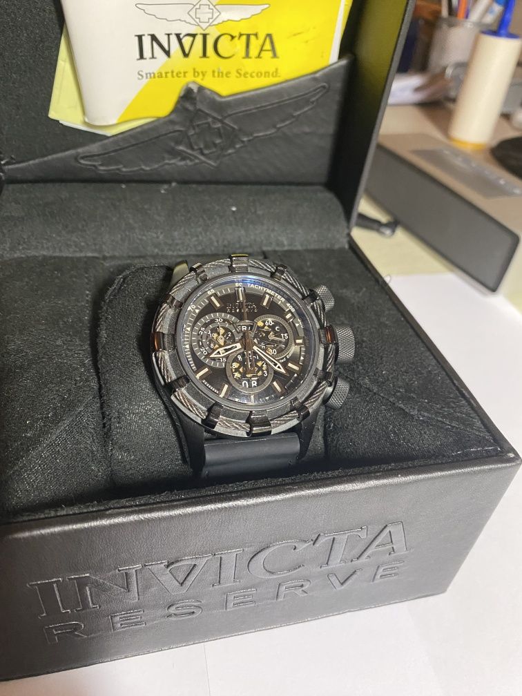 Limited Invicta men's reserve collection bolt chronograph black watch