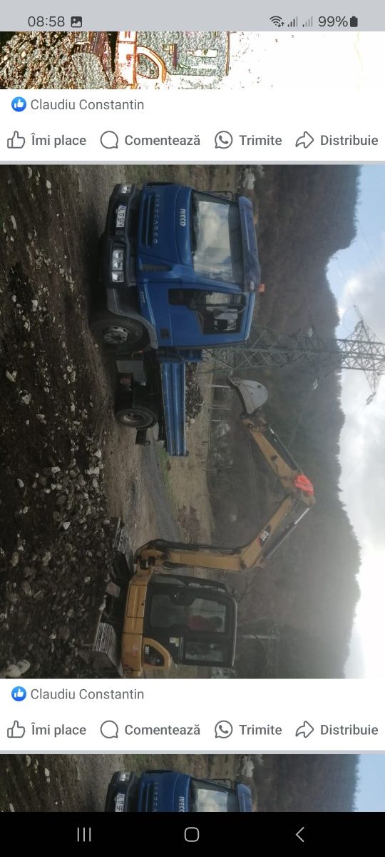 Sapaturi  lucrări cu miniexcavator și transport basculabil