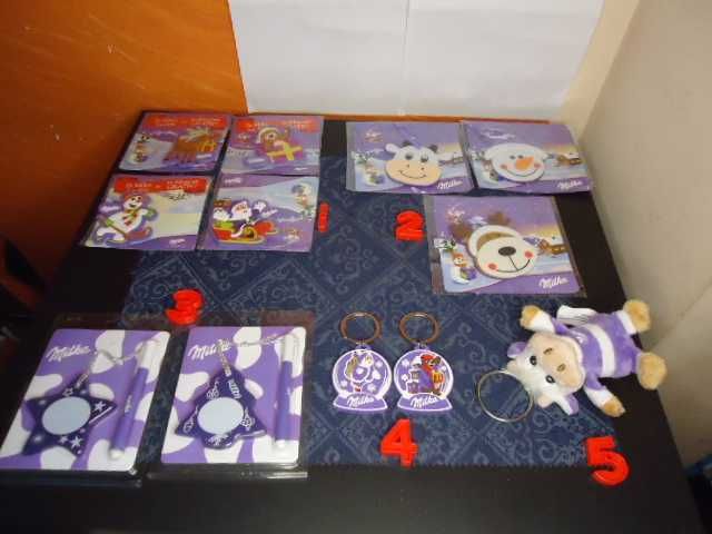 Милка Milka,коледни играчки,чаши,магнити,плюшени играчки,шал, несесер
