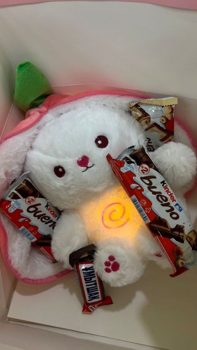 зайчик дышащий, с коробкой.