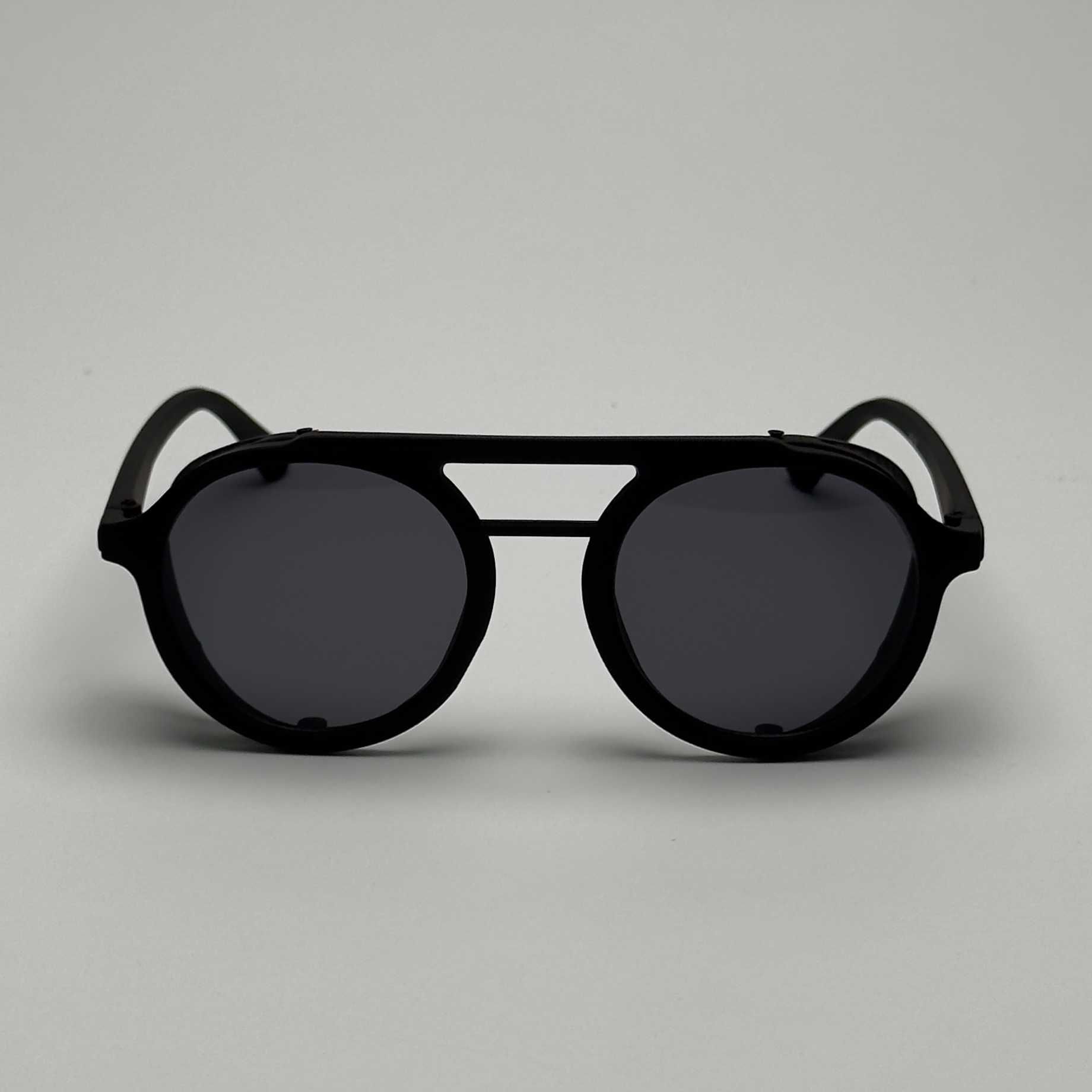Слънчеви Очила с Мрежа острани Aviator Black Ретро Кръгли стъкла УВ400
