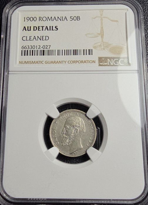 Moneda 50 bani 1900 FARA crengute