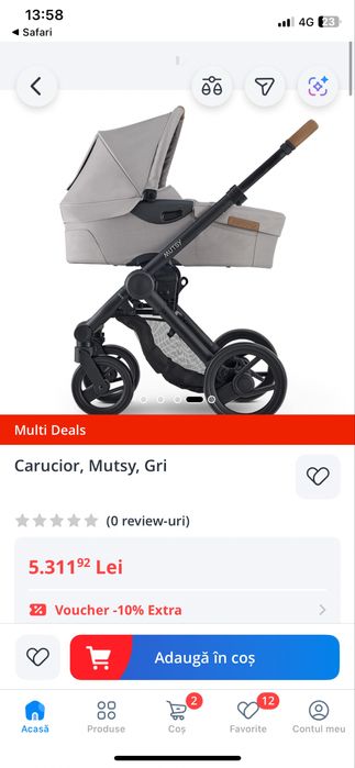 Vand carucior cu landou Mutsy evo si Scoica Maxi cosi cu isofix